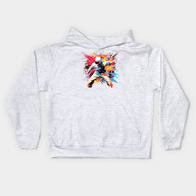 Archer Bowman Portrait Fighter Mistery Shadow Abstract Kids Hoodie by Cubebox